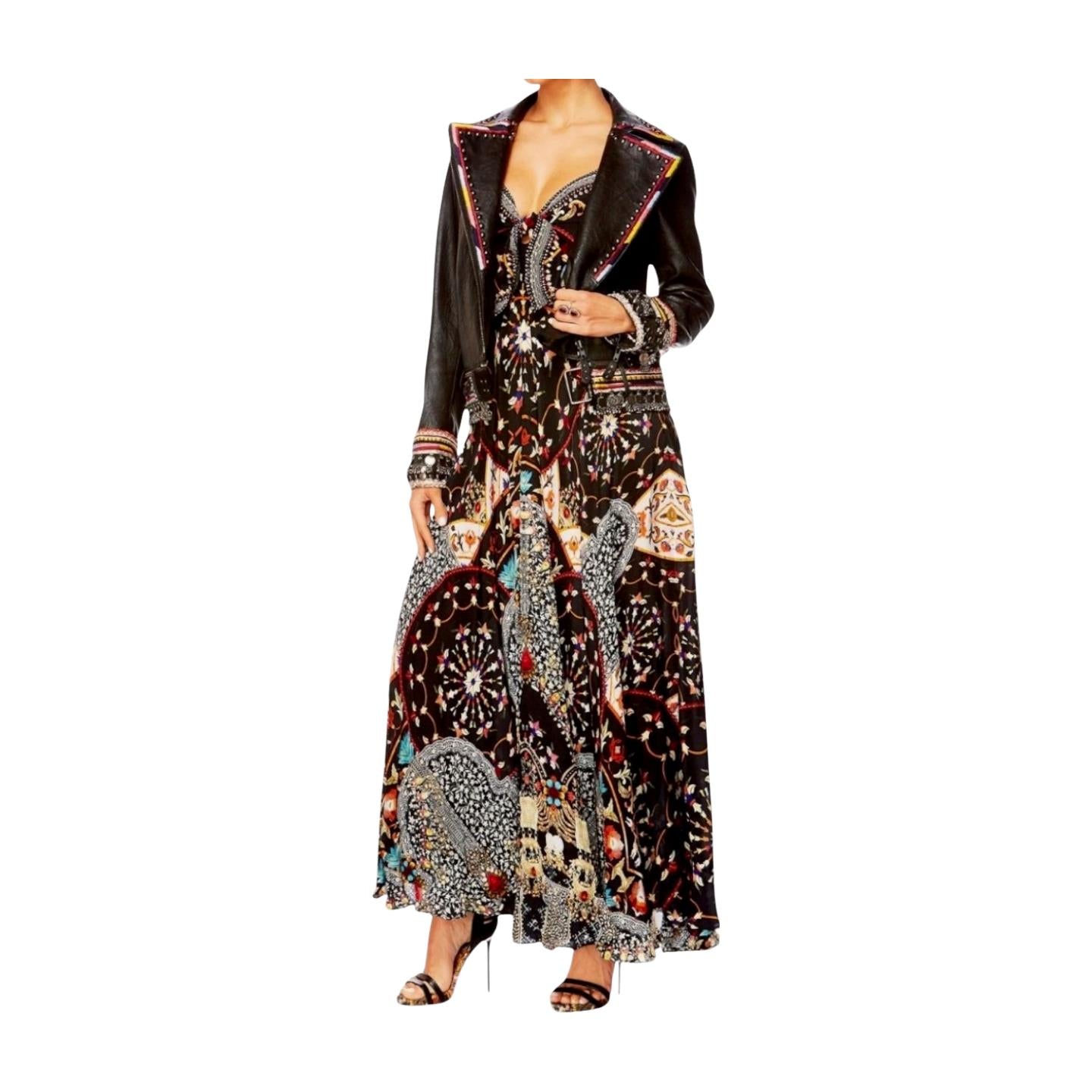 Camilla Long Dress w/ Tie Front | Chamber of Reflections, Silk, Midi, Spaghetti