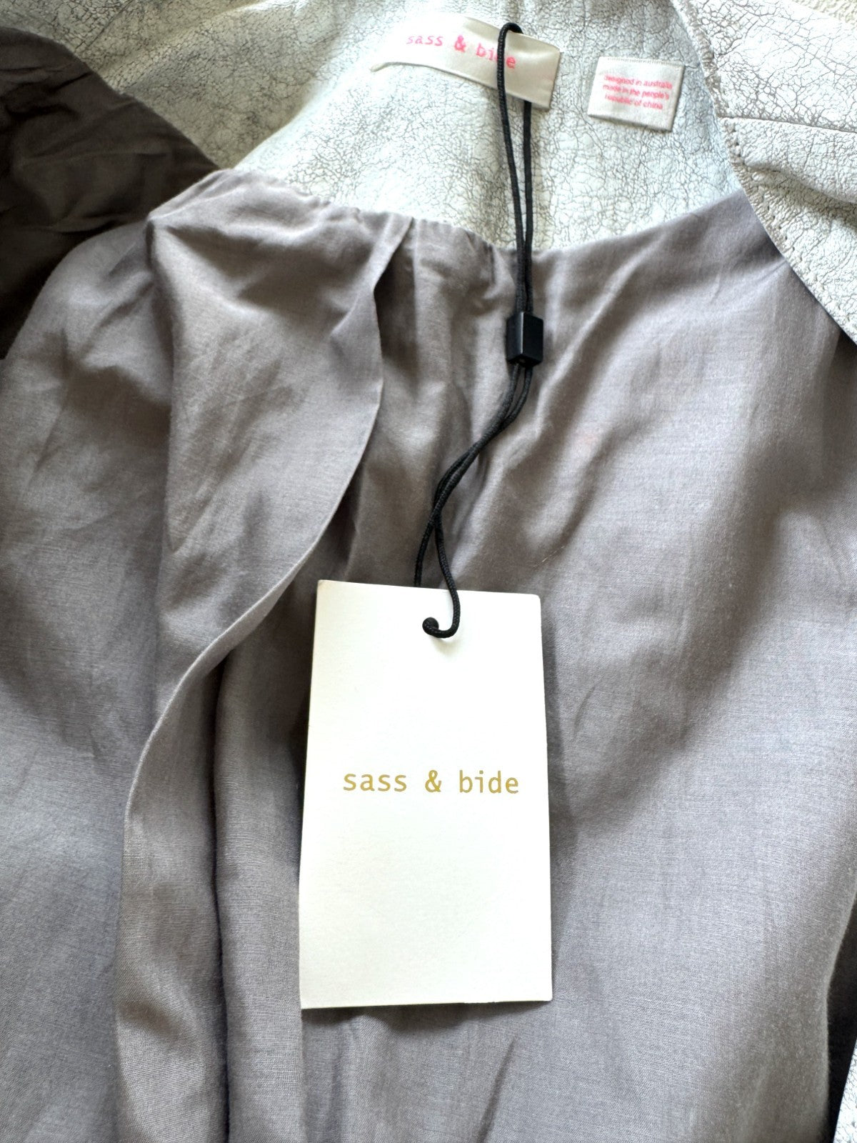 Sass & Bide Distressed "Your Song" Leather Jacket | White, Sz 38/8 AU, Belt