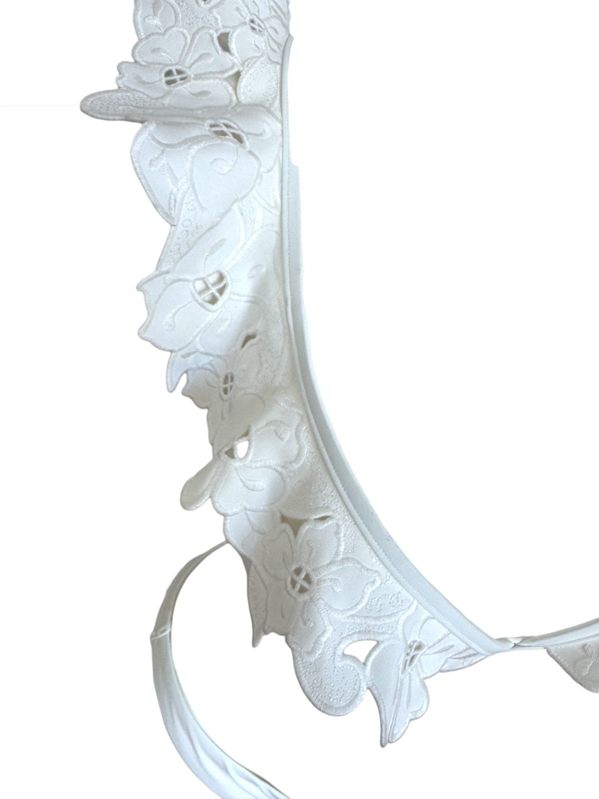 Zimmermann Golden Embroidery Frill Bikini | White, Shoulder Frills, Low Rise