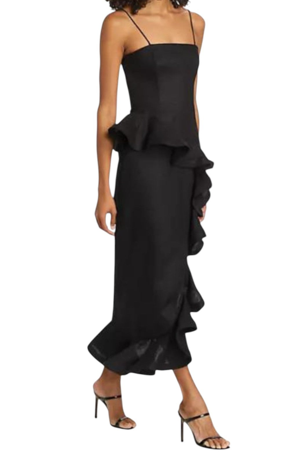 Zimmermann Harmony Tango Dress |Lilac/Pink, Asymmetric, Frills, Spaghetti Straps