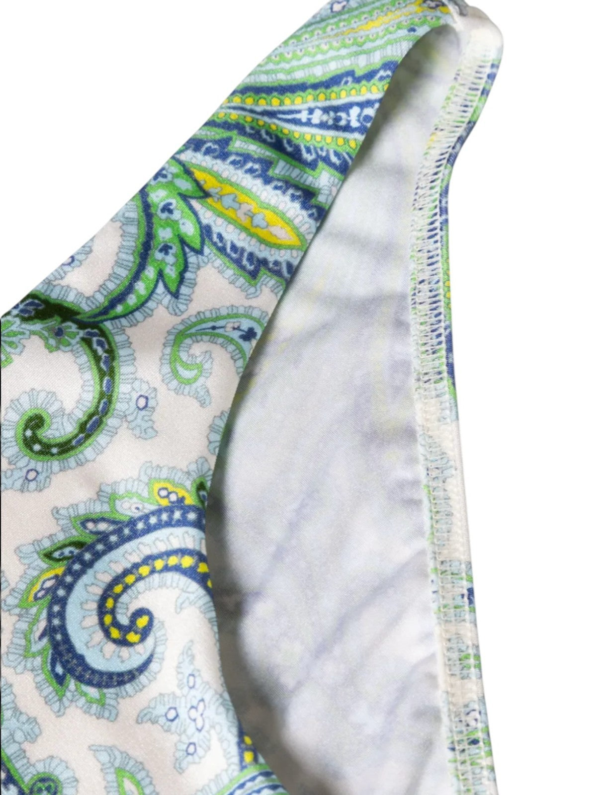 Zimmermann Ottie Wrap Ruffle Bikini | Green Paisley, Low Rise Bottoms, Frills