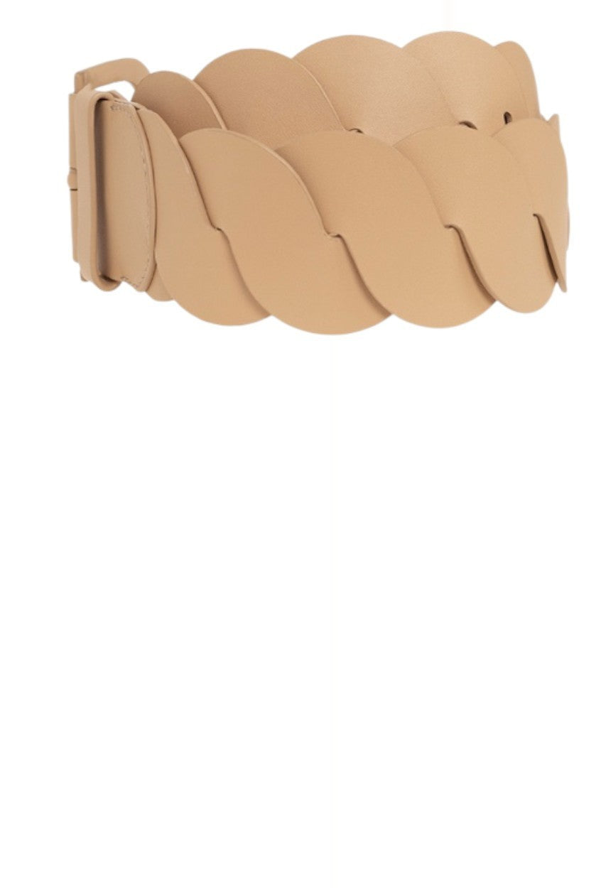 Zimmermann Zimmermann Wave Link Mid Belt |Sand/Beige, Leather, Waist, Neutral