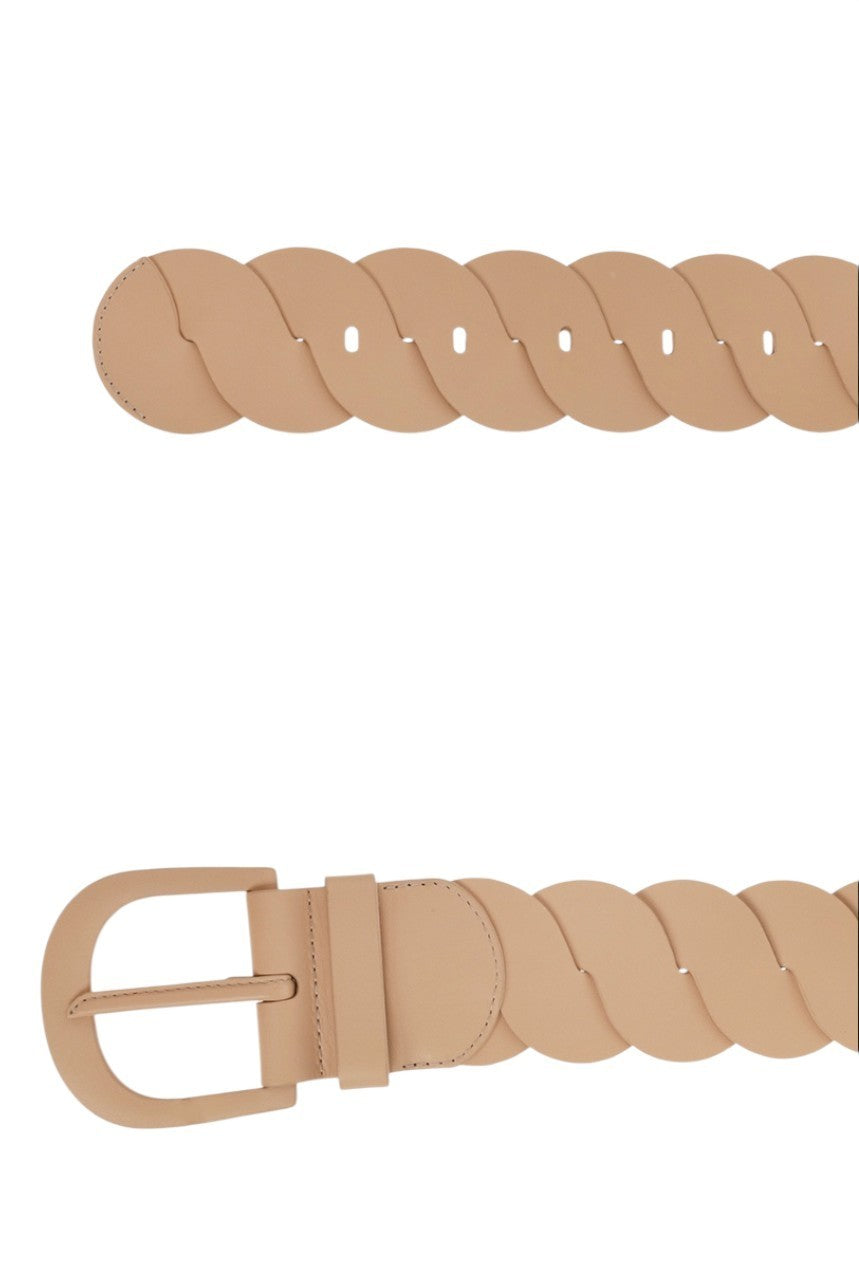 Zimmermann Zimmermann Wave Link Mid Belt |Sand/Beige, Leather, Waist, Neutral