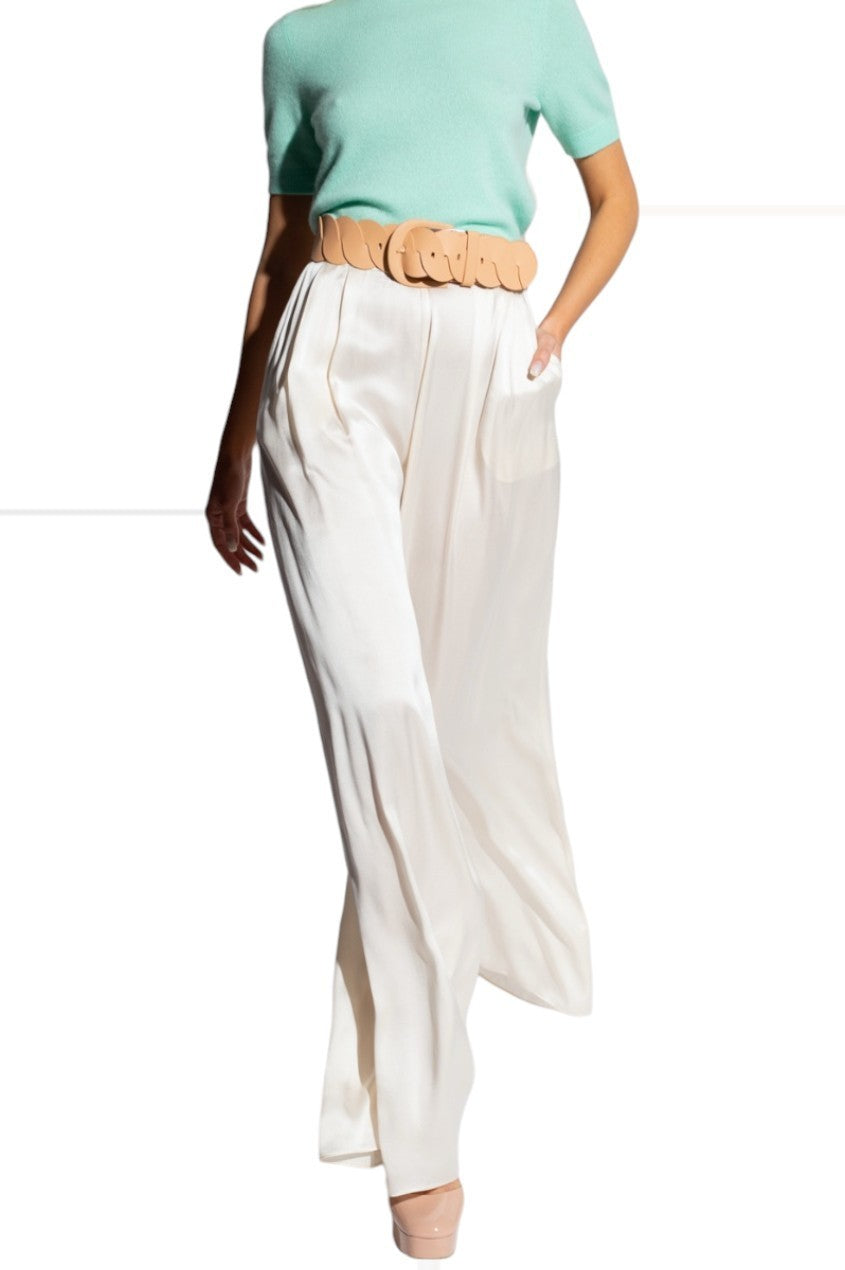 Zimmermann Zimmermann Wave Link Mid Belt |Sand/Beige, Leather, Waist, Neutral