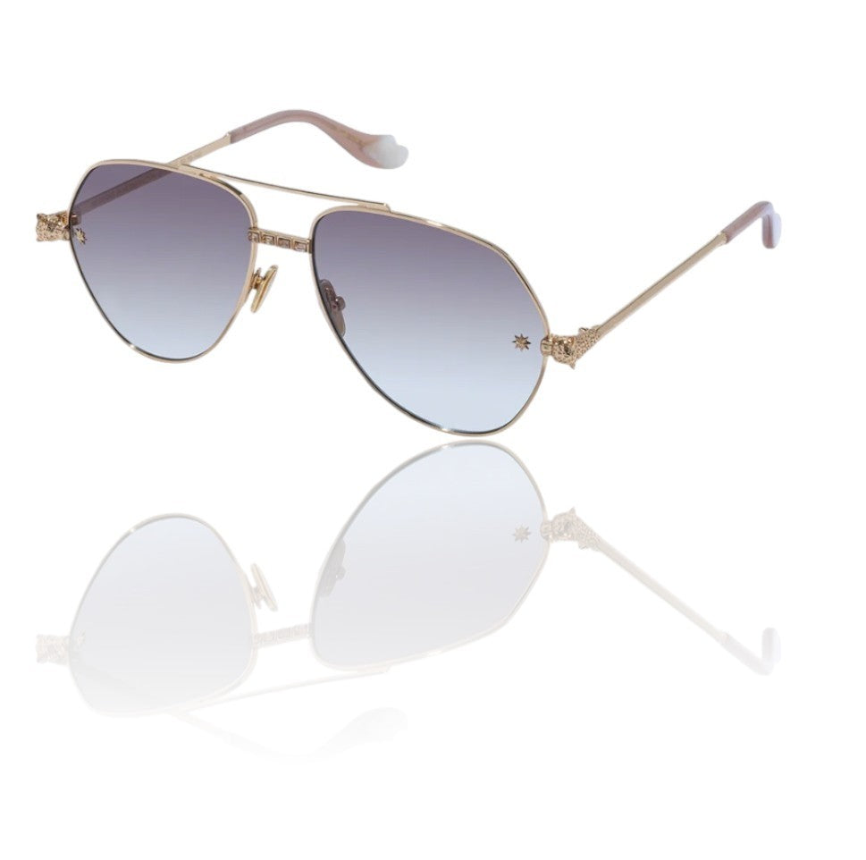 Camilla Nothing in Moderation Sunglasses | Aviator, Metal, Gold, Brown Gradient
