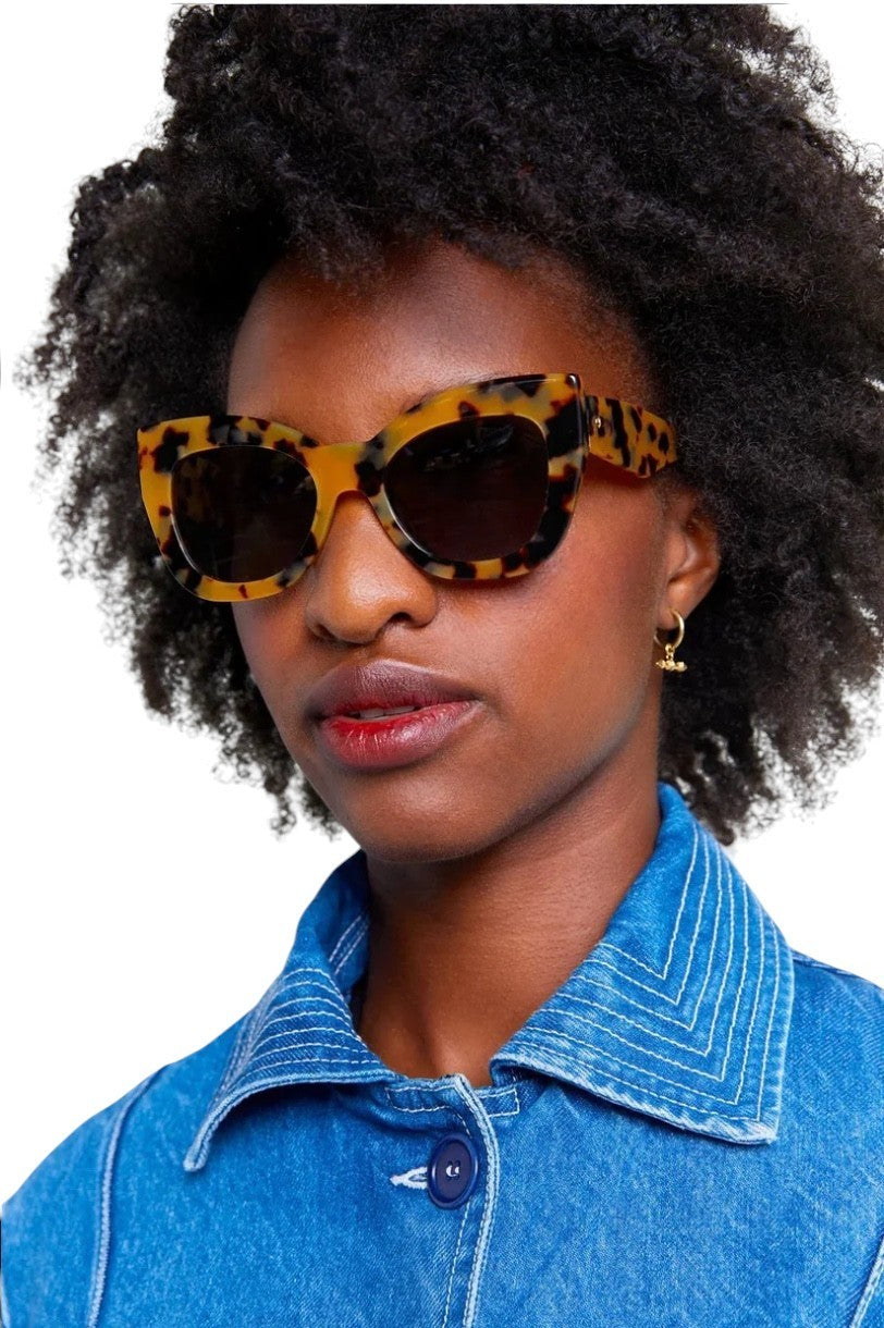 Karen Walker Northern Lights Sunglasses | Tortoise Shell, Green Lenses, Cats Eye