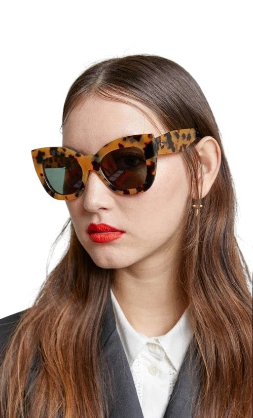 Karen Walker Northern Lights Sunglasses | Tortoise Shell, Green Lenses, Cats Eye