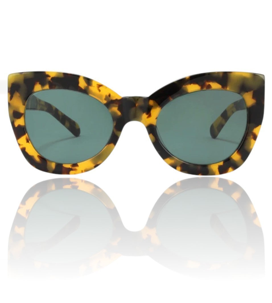 Karen Walker Northern Lights Sunglasses | Tortoise Shell, Green Lenses, Cats Eye