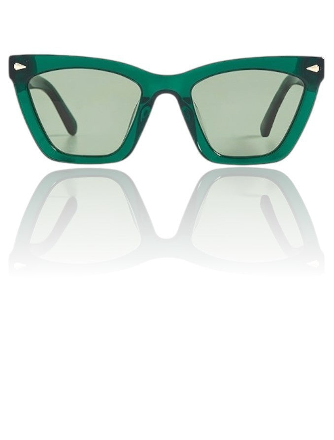 Karen Walker Spellbound Sunglasses |Emerald, Cats Eye, Acetate, Green Lenses