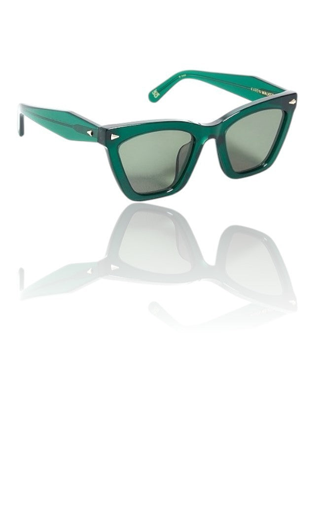 Karen Walker Spellbound Sunglasses |Emerald, Cats Eye, Acetate, Green Lenses