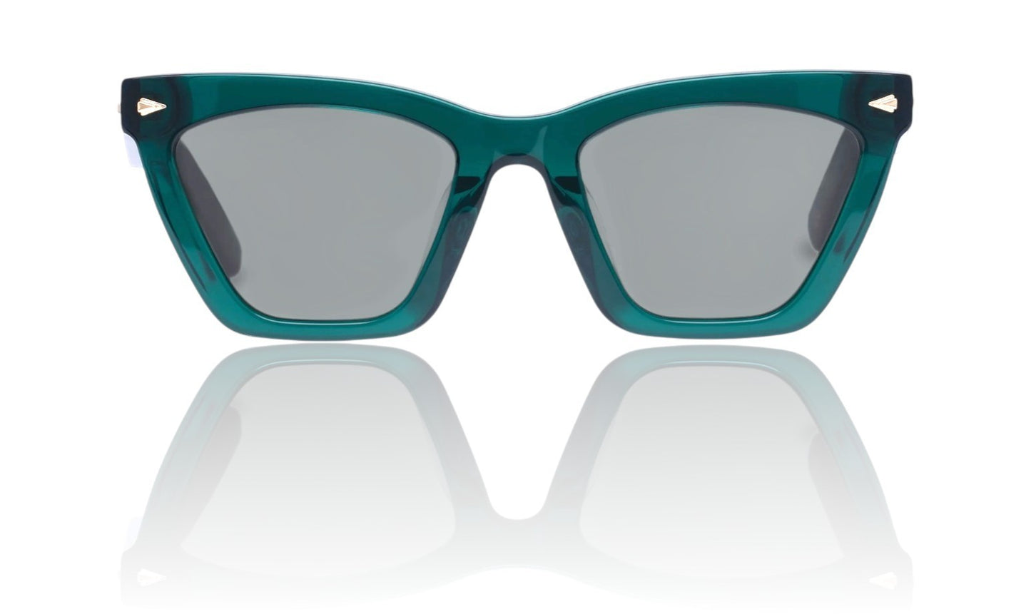 Karen Walker Spellbound Sunglasses |Emerald, Cats Eye, Acetate, Green Lenses