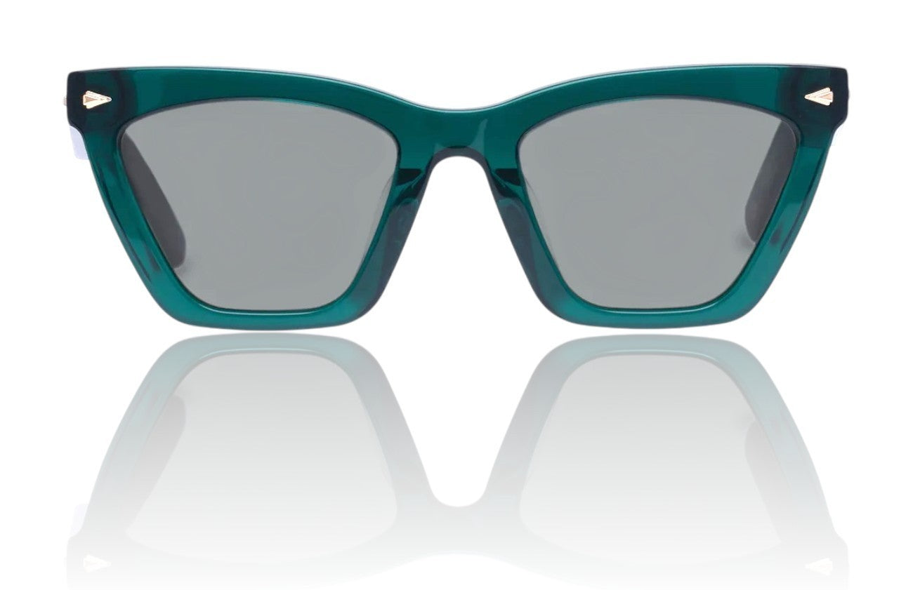 Karen Walker Spellbound Sunglasses |Emerald, Cats Eye, Acetate, Green Lenses