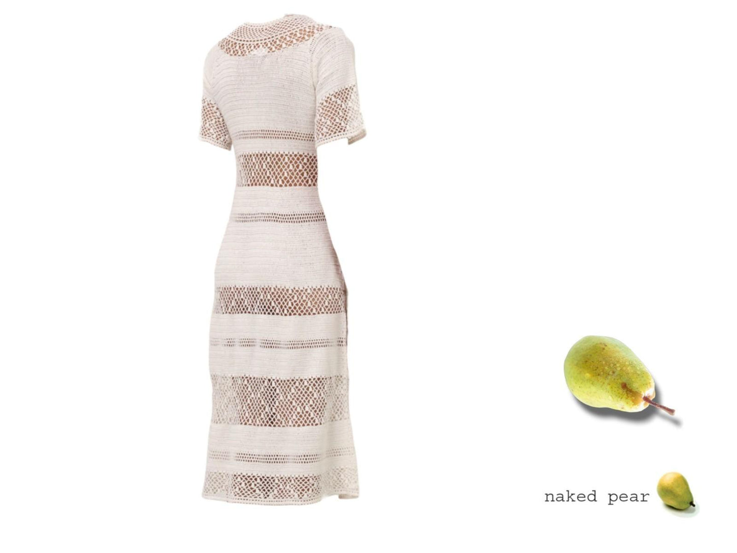 Zimmermann Ottie Crochet Dress |Ivory/White, Sheer, Short Sleeve, Swimsuit Cover