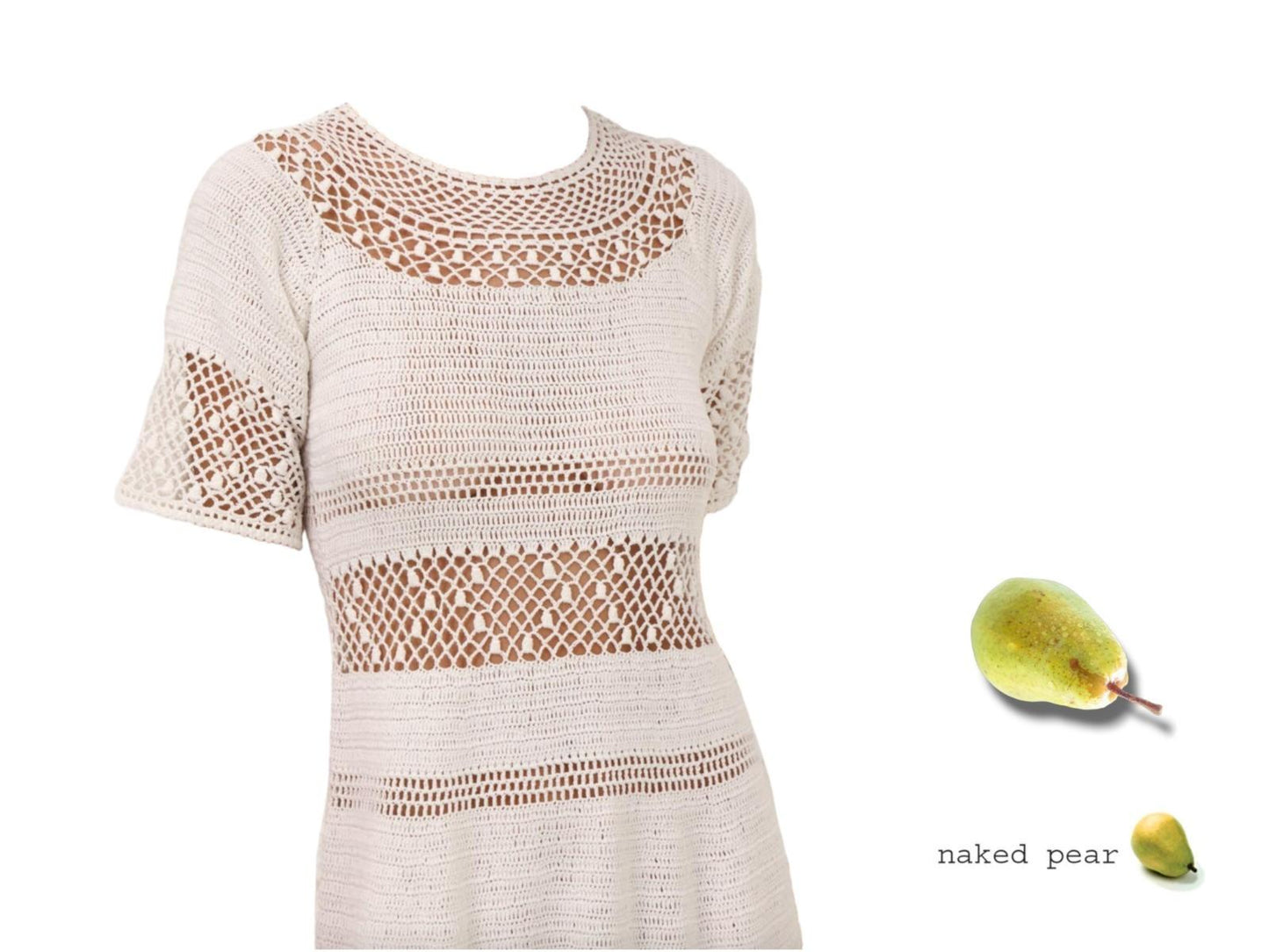 Zimmermann Ottie Crochet Dress |Ivory/White, Sheer, Short Sleeve, Swimsuit Cover