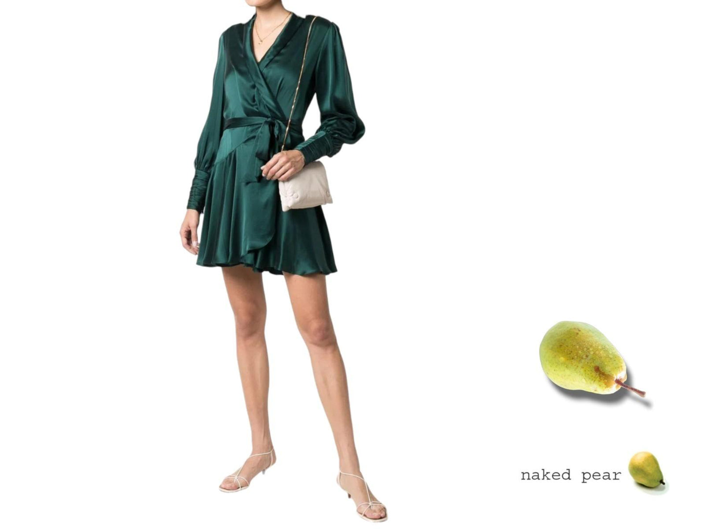 Zimmermann Silk Wrap Mini Dress | Forest Green, Silk, Cocktail, Dolman Sleeves