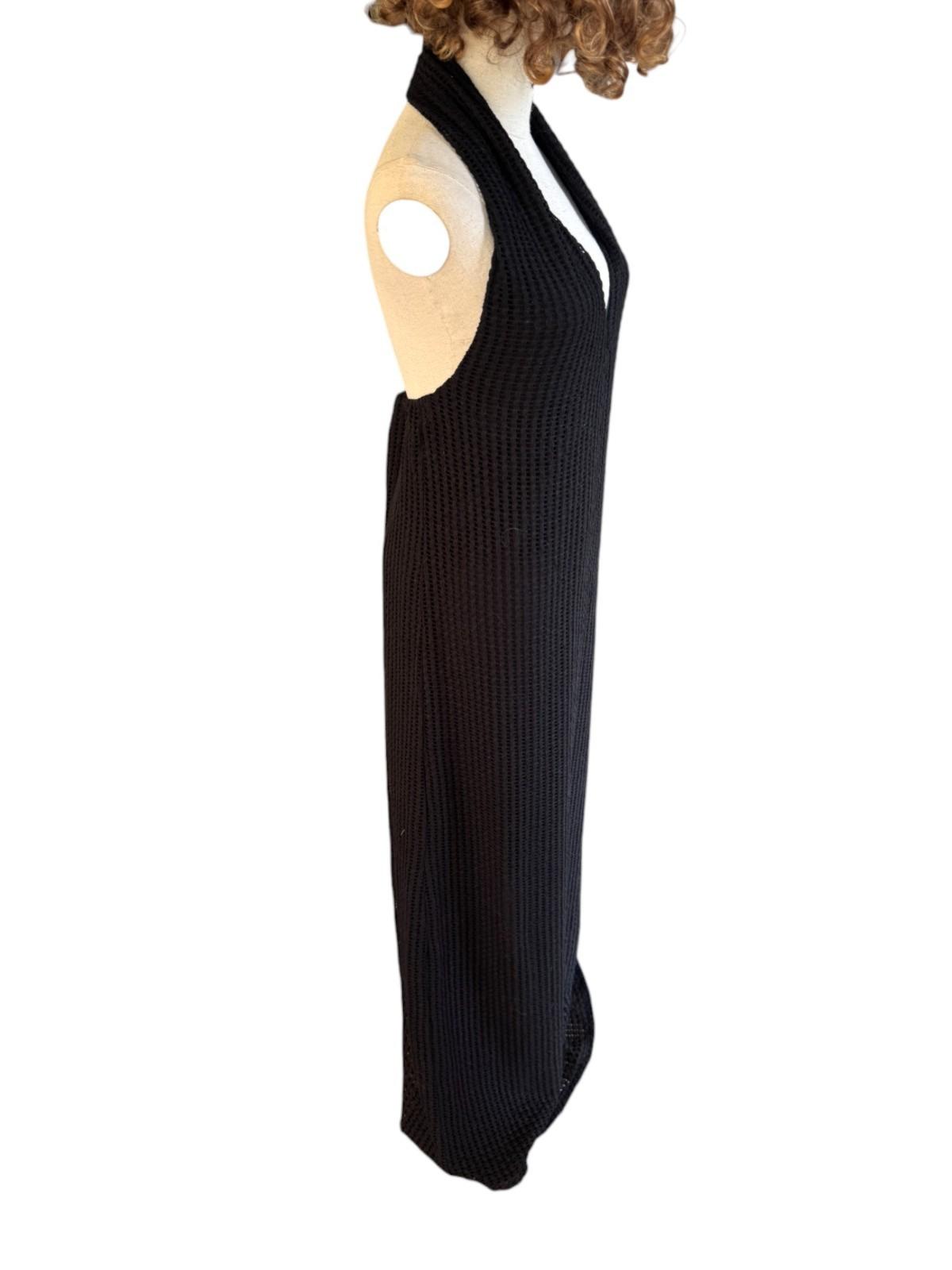CAMILLA & MARC Willa Halter Dress | Black, Sz 10, Textured, Backless, Side Slit