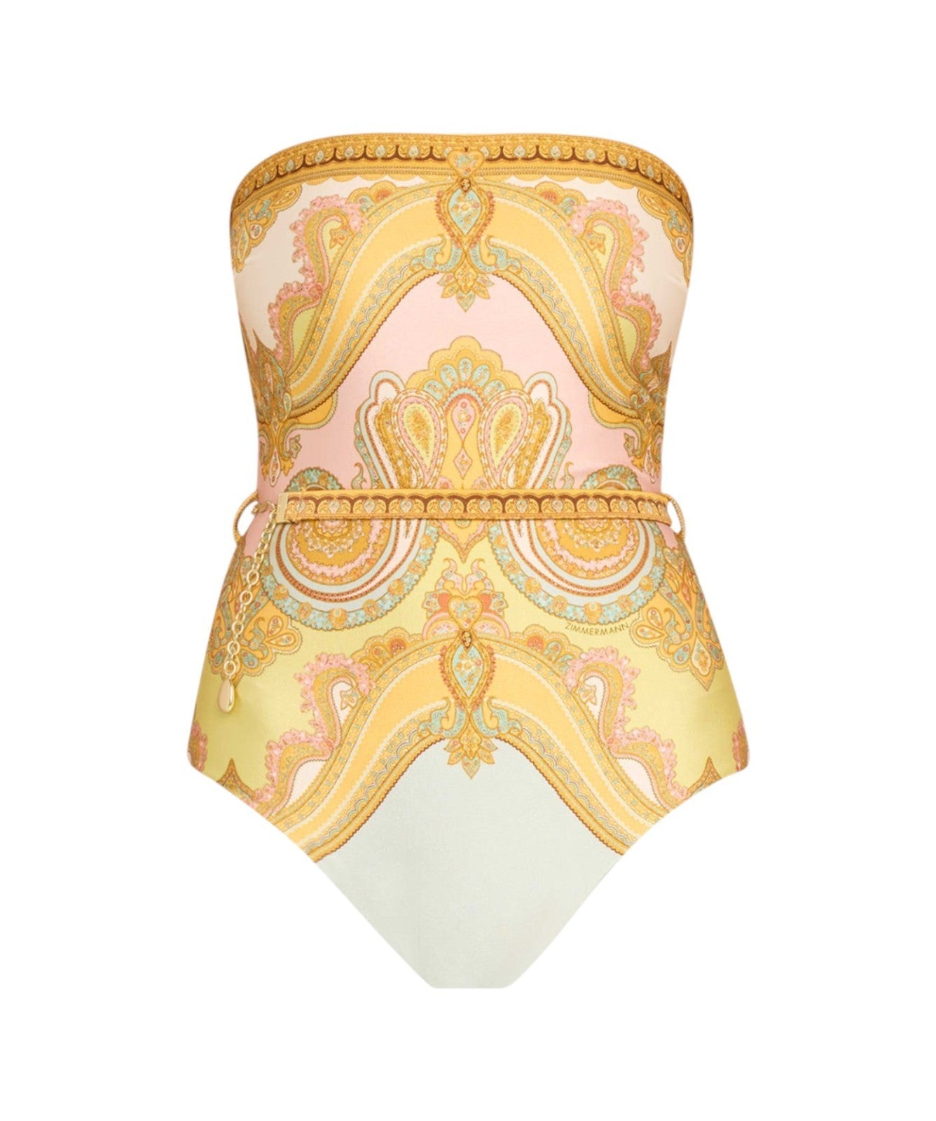 Zimmermann Maxine Chain Trim Bandeau One Piece | Full Coverage, Removable Straps