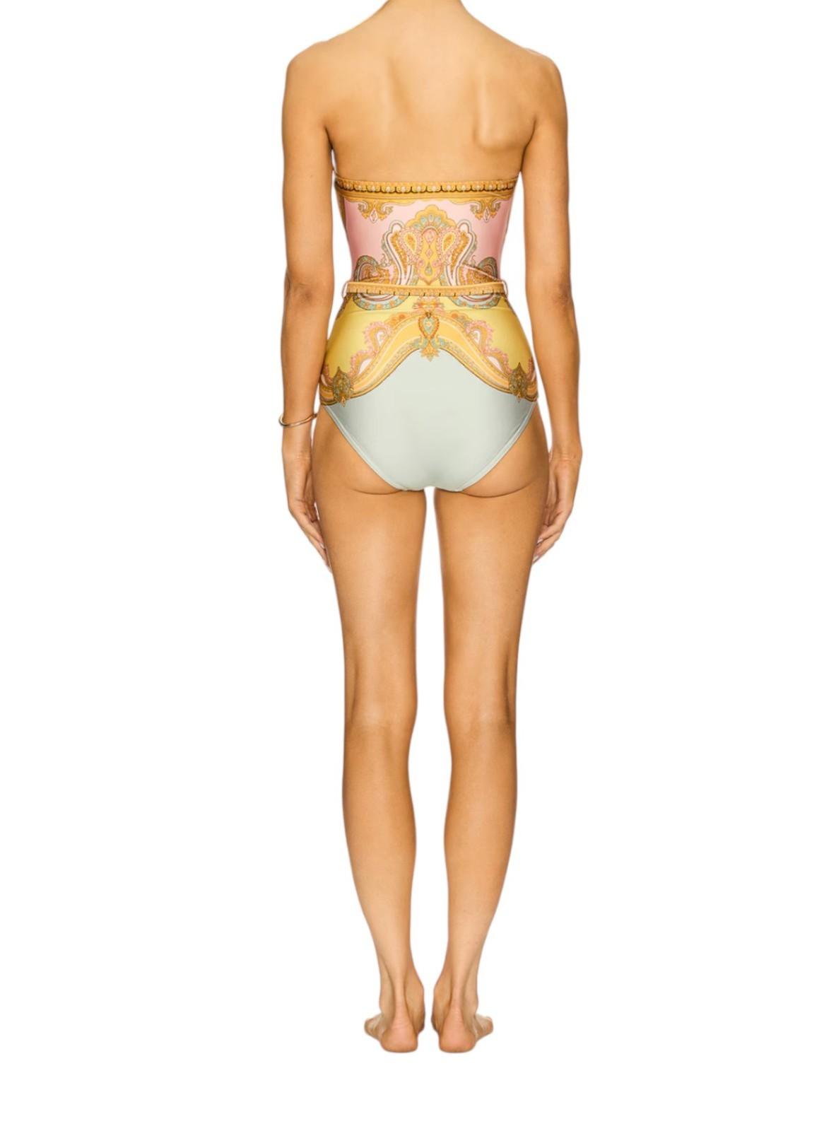 Zimmermann Maxine Chain Trim Bandeau One Piece | Full Coverage, Removable Straps