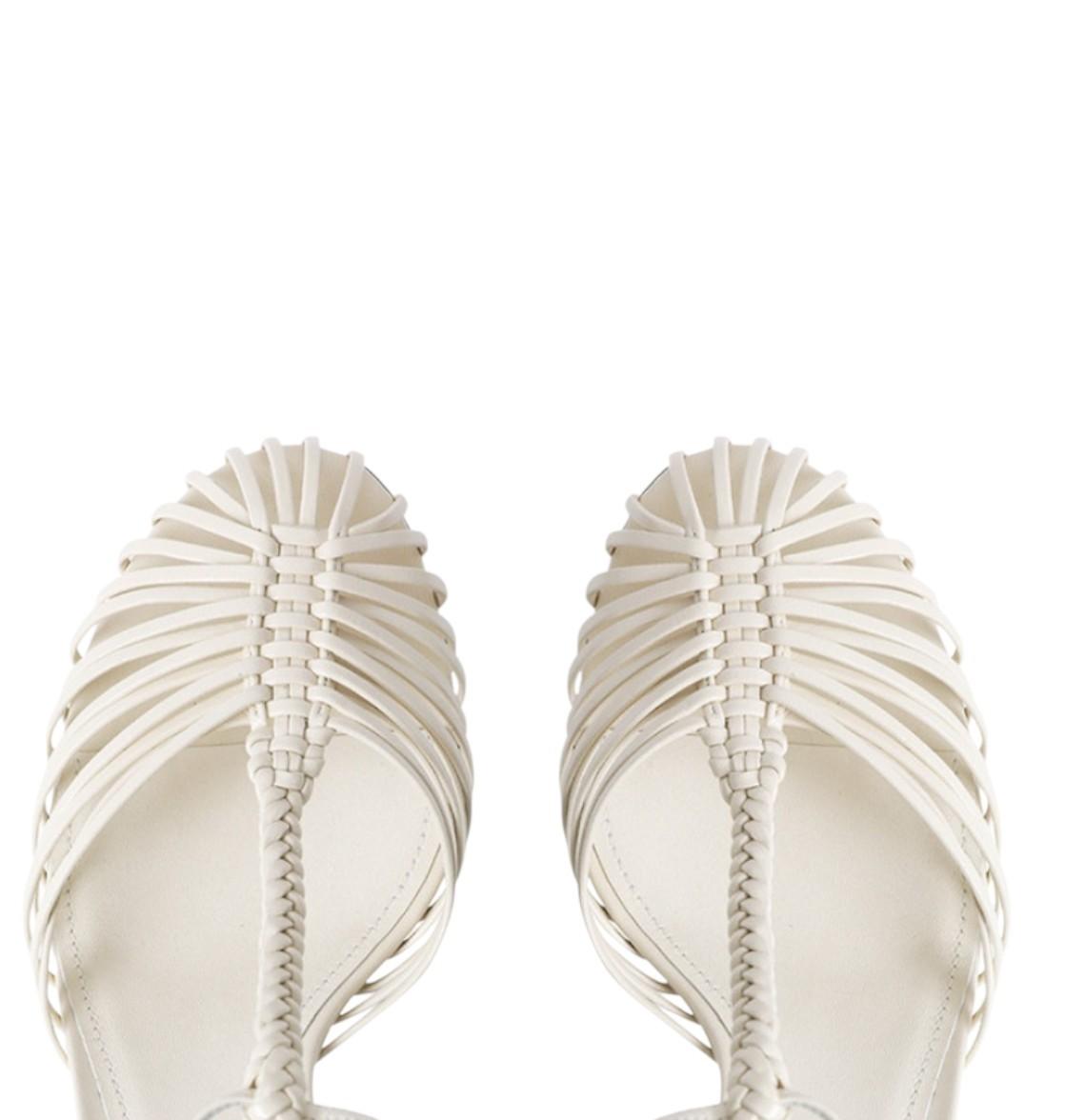 Zimmermann Celesta Pump 65 |White/Cream Heels, Strappy, Leather, Vintage Inspire