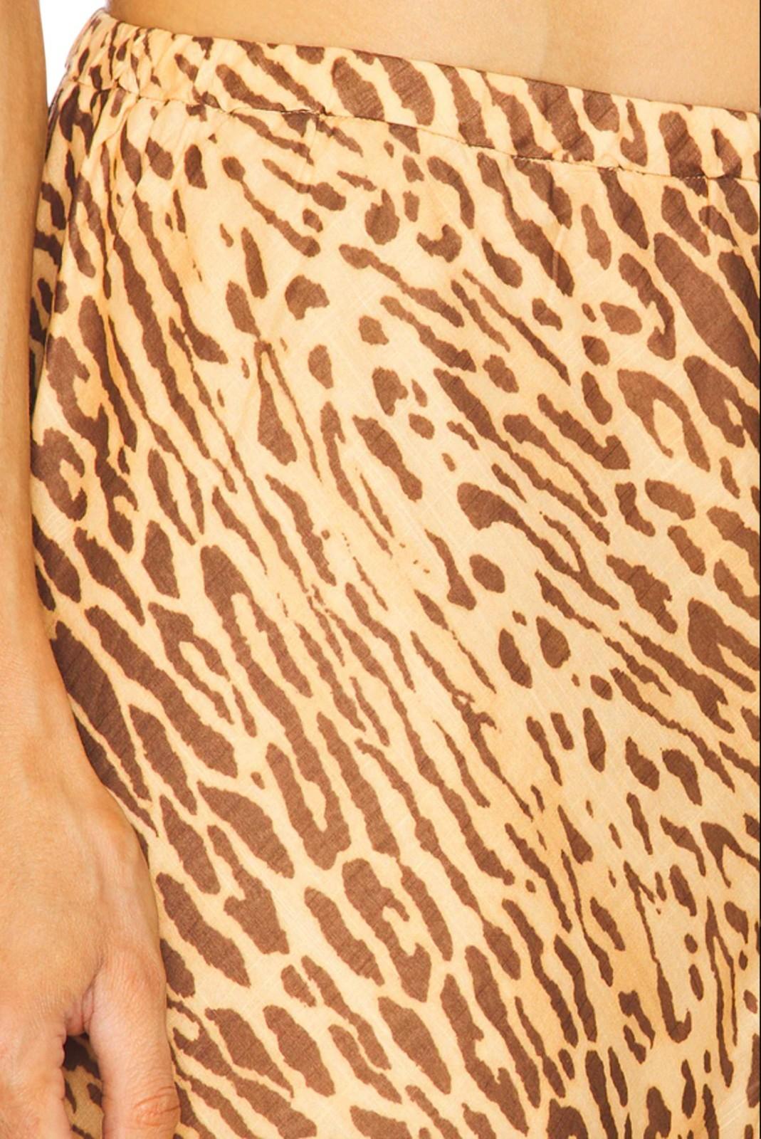 Zimmermann Cascadian Bias Pant | Leopard Print, Elastic Waist, Wide Leg, Linen