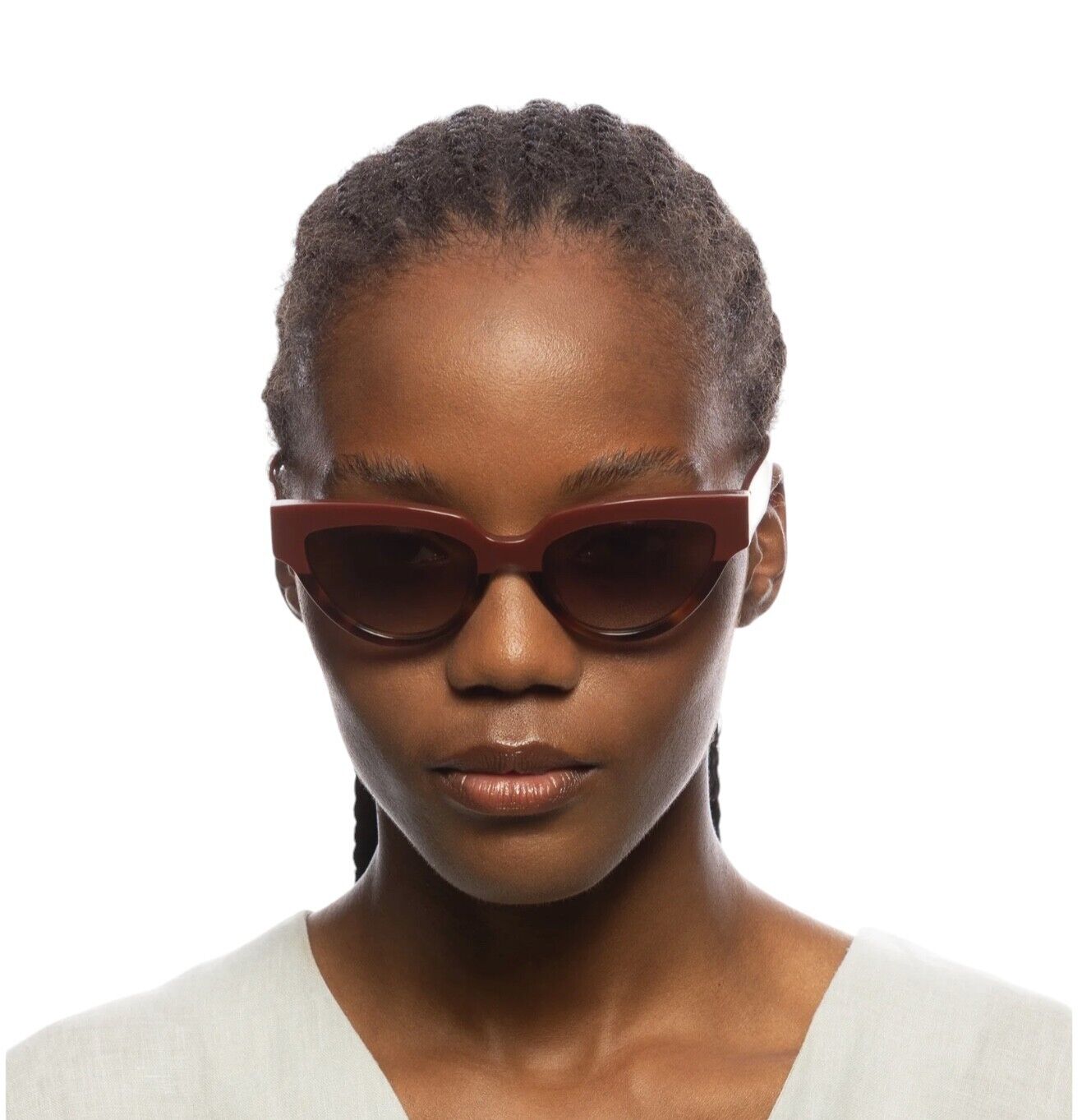 Oroton Ashton Sunglasses |Chunky Cat Eye, Burgundy/Sienna, Warm Lenses, Handmade