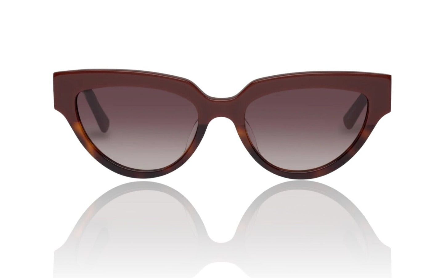 Oroton Ashton Sunglasses |Chunky Cat Eye, Burgundy/Sienna, Warm Lenses, Handmade