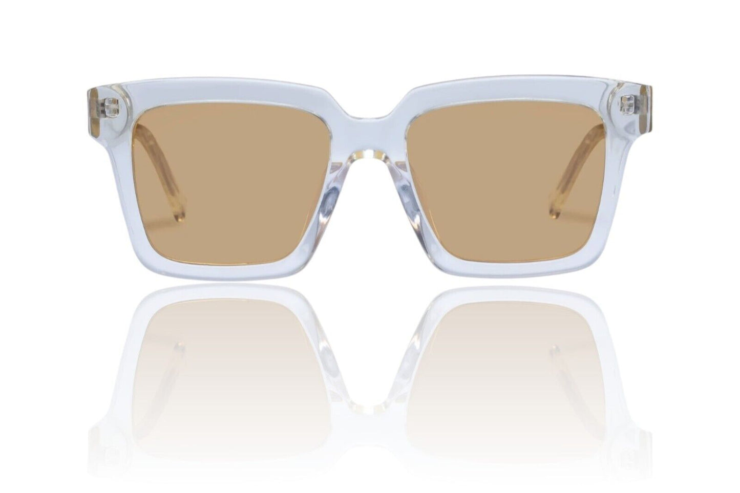 Oroton Oaks B Sunglasses | Square, Clear Frames, Plant-Based Acetat, Hand Made