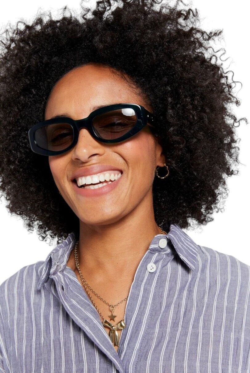 Karen Walker Rally Sunglasses |Emerald Acetate, Matching Green Lens, Gold Arrow