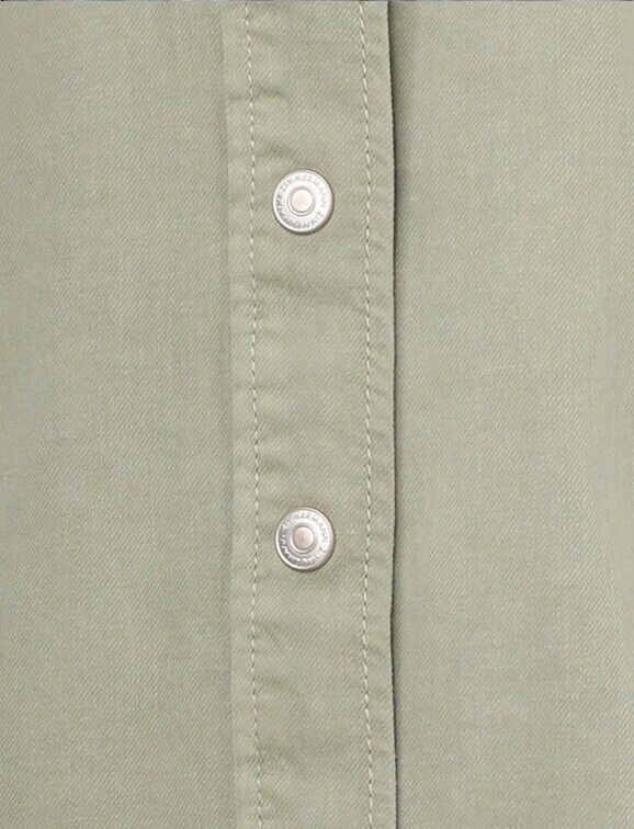 Zimmermann August Denim Utility Shirt | Khaki Denim, Pockets, Shoulder Tabs