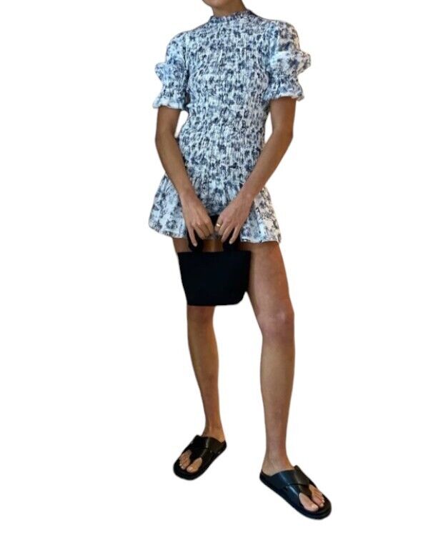 Sir The Label Dimitri Mini Dress | Sz 0, Puff Sleeves, Shirring, Cotton/Silk