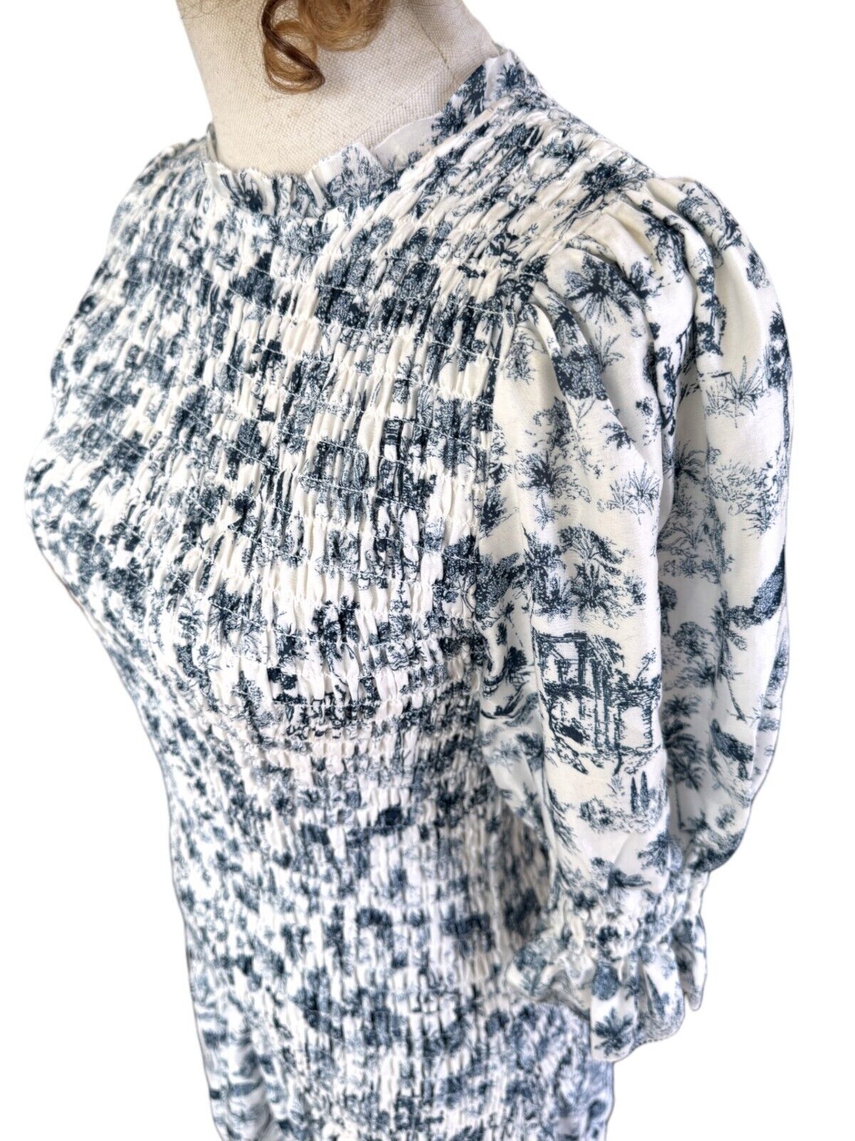 Sir The Label Dimitri Mini Dress | Sz 0, Puff Sleeves, Shirring, Cotton/Silk