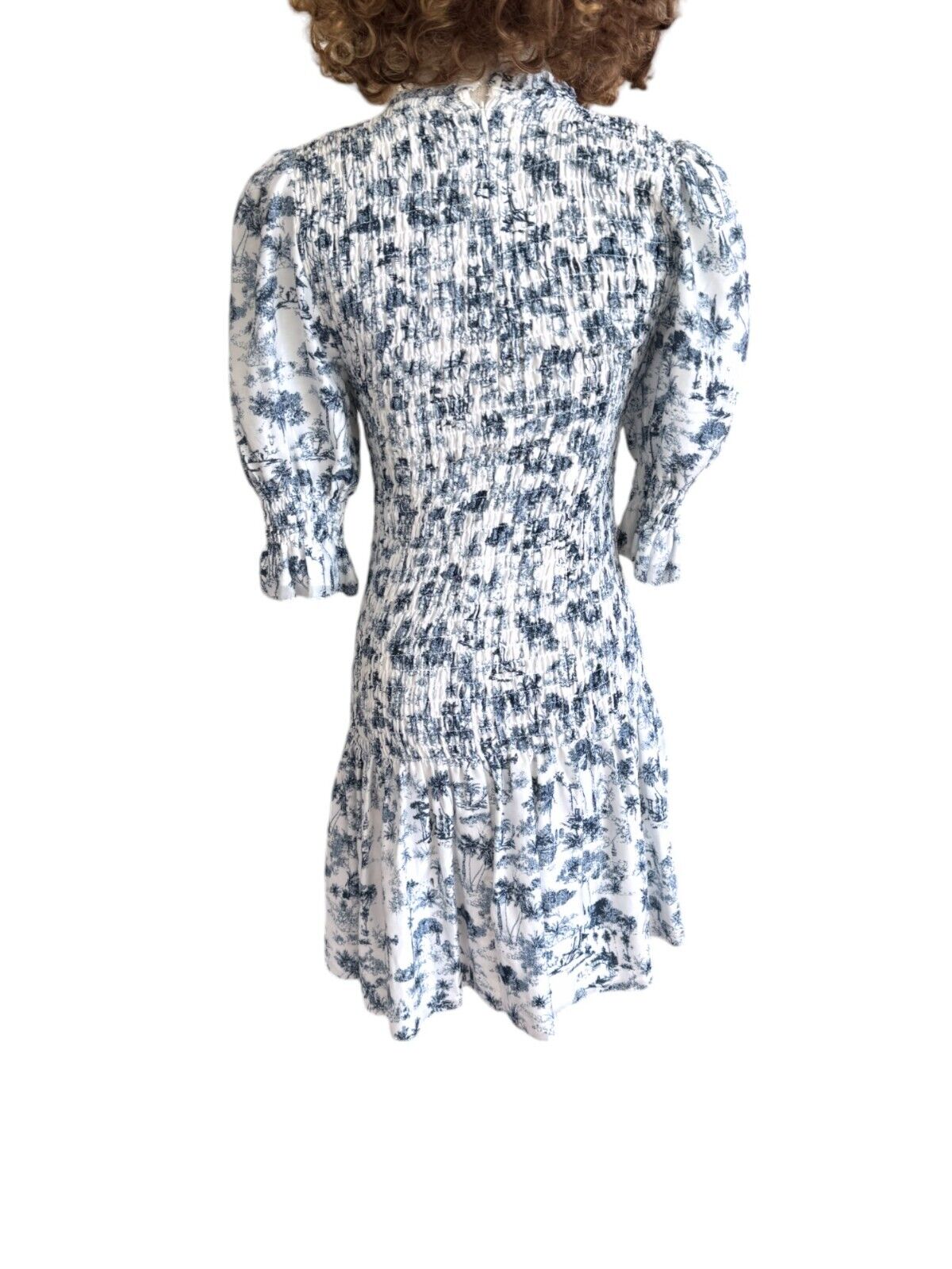 Sir The Label Dimitri Mini Dress | Sz 0, Puff Sleeves, Shirring, Cotton/Silk
