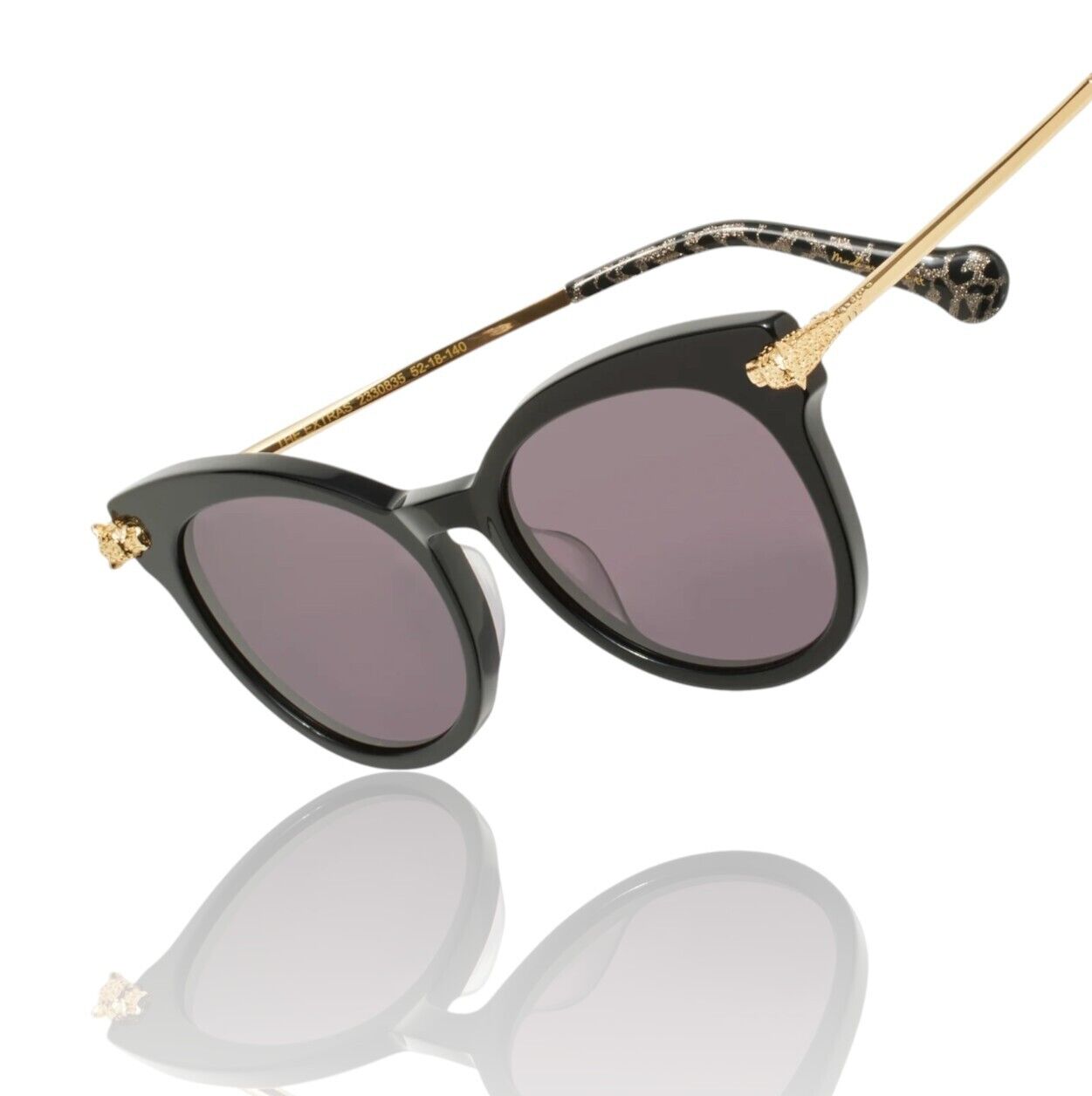 Camilla The Extras Sunglasses | Black Glitter Leopard, Oversize, Cat Eye/Round