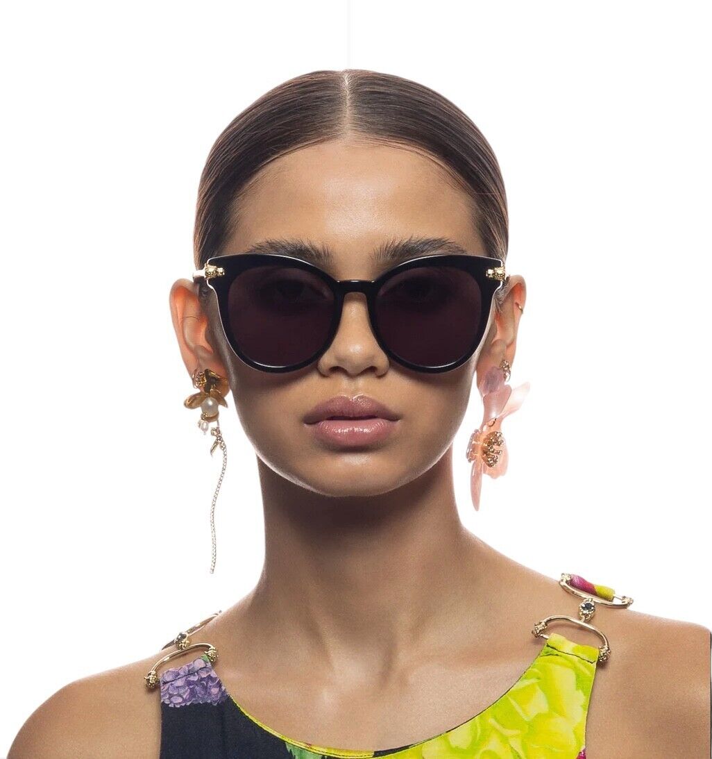 Camilla The Extras Sunglasses | Black Glitter Leopard, Oversize, Cat Eye/Round