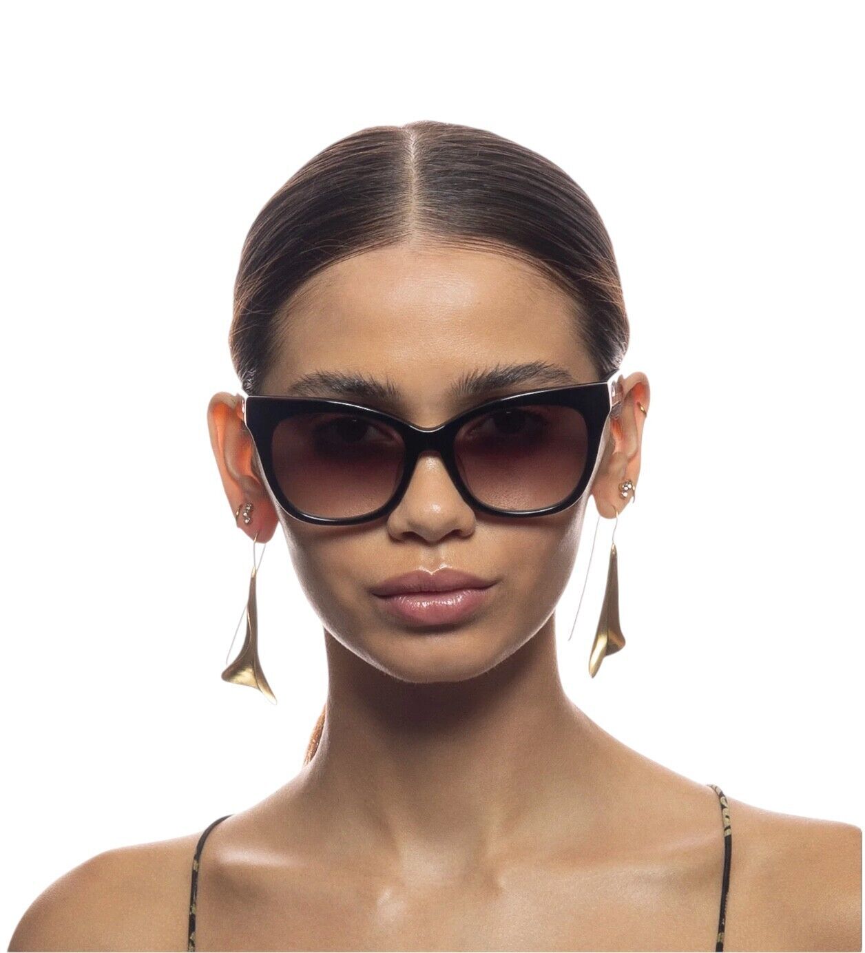 Camilla Busy Day in Soho Sunglasses | Black, Acetate, Cat Eye, Brown Gradient