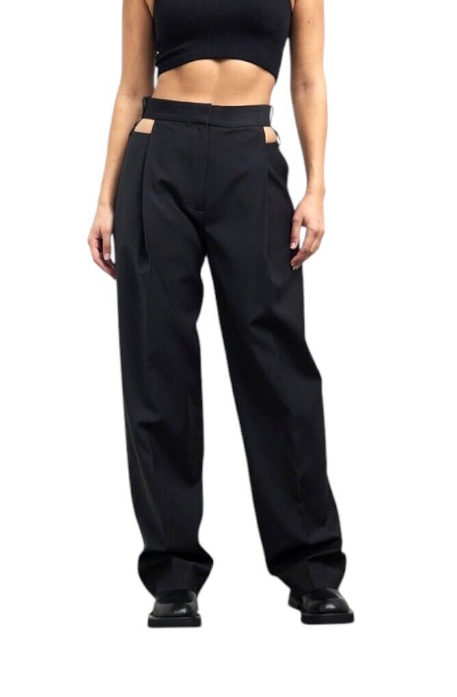 Camilla and Marc Alma Tailored Pant | Sz 10, Black, Cutouts, High Waist,Wide Leg