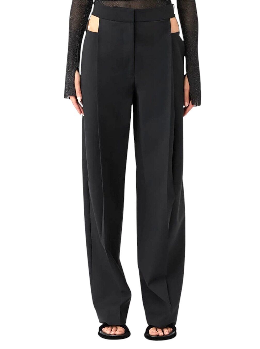 Camilla and Marc Alma Tailored Pant | Sz 10, Black, Cutouts, High Waist,Wide Leg