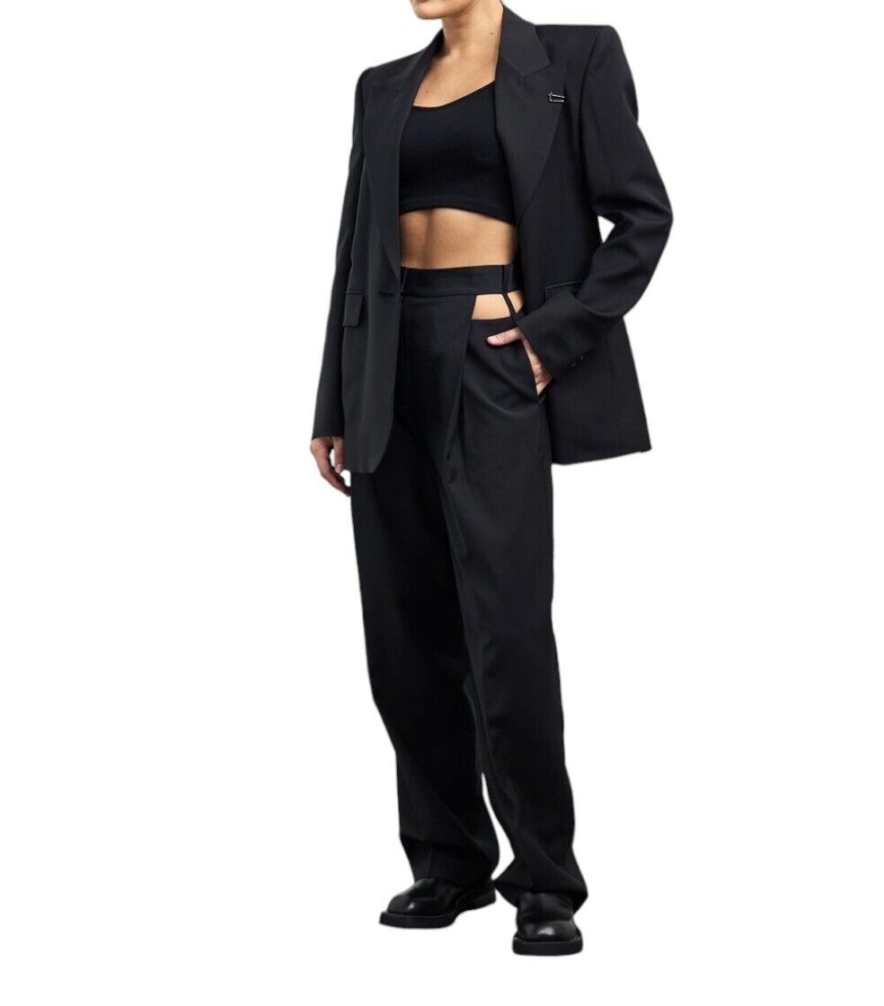 Camilla and Marc Alma Tailored Pant | Sz 10, Black, Cutouts, High Waist,Wide Leg