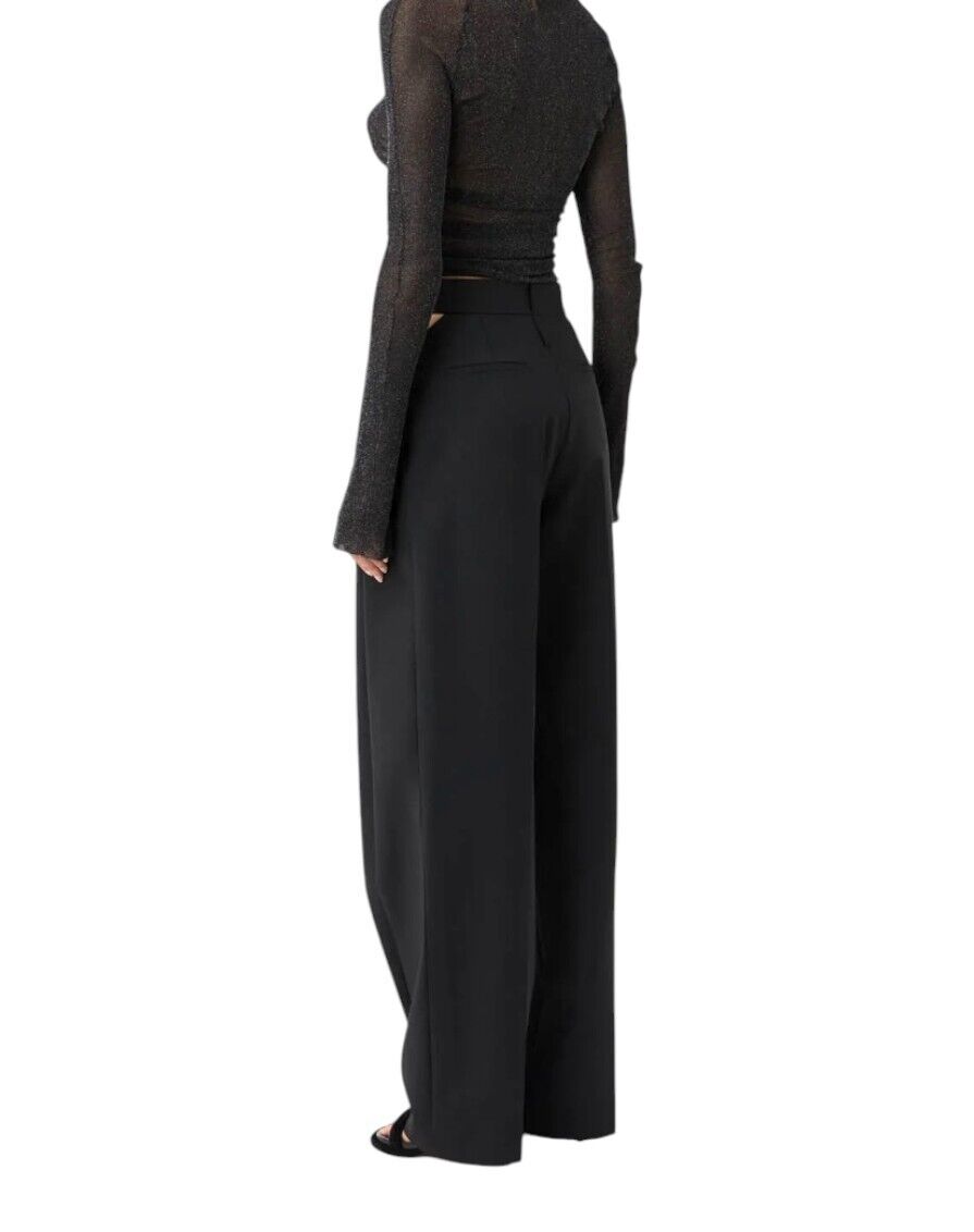 Camilla and Marc Alma Tailored Pant | Sz 10, Black, Cutouts, High Waist,Wide Leg