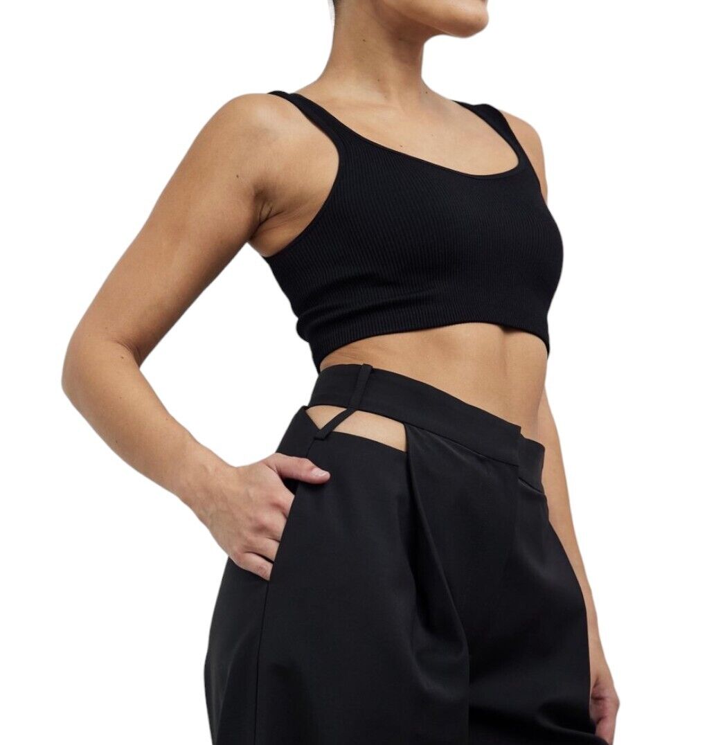 Camilla and Marc Alma Tailored Pant | Sz 10, Black, Cutouts, High Waist,Wide Leg