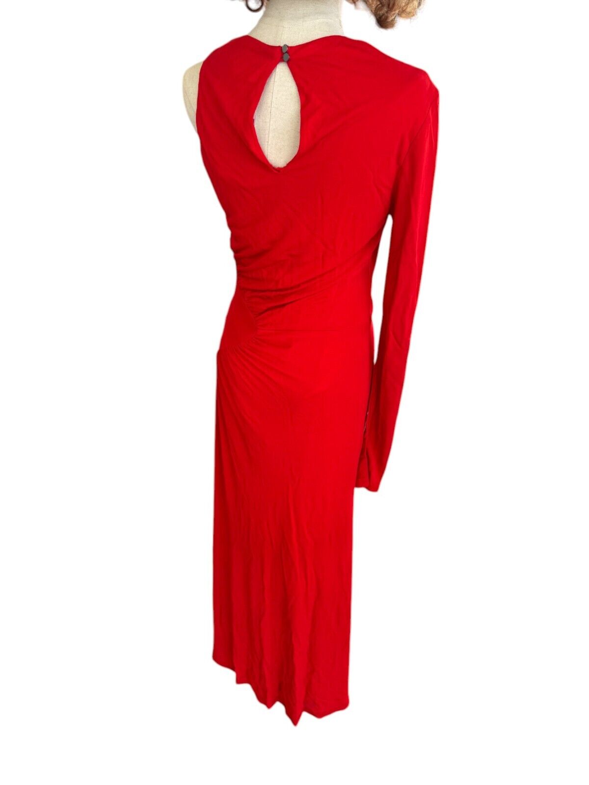 CUE Scarlet One Shoulder Dress | Red, Stretch Jersey, Sz 16, Gathered, Maxi/Midi