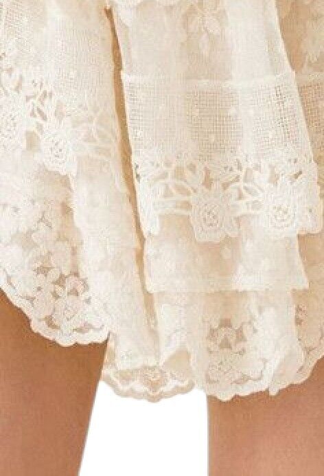 Spell and The Gypsy Collective |Dawn Lace Mini Skirt, Cream, Sz M, Elastic Waist