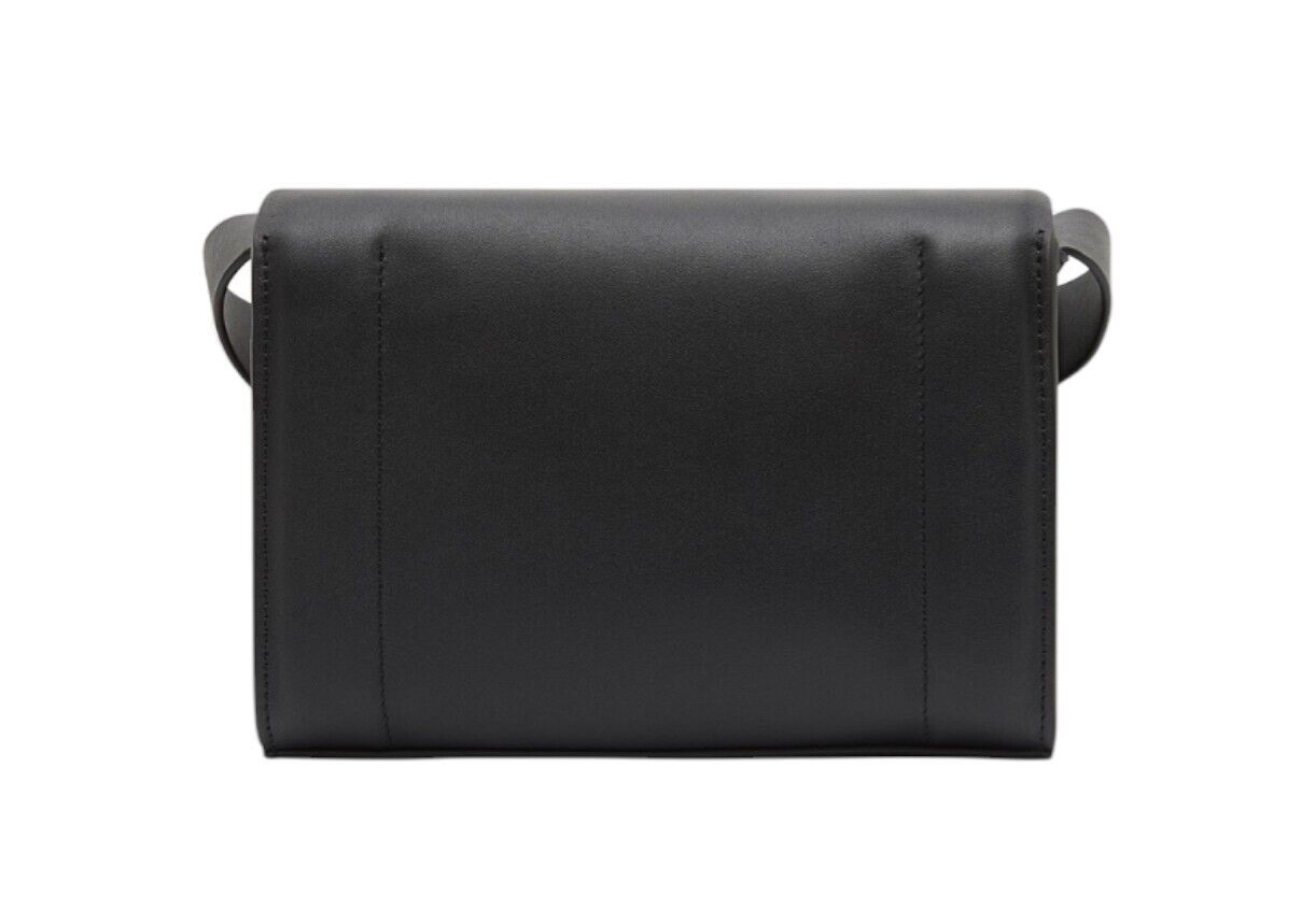 Aje Lora Padded Crossbody Handbag | Black Cow Leather, Gold Logo, Flap Close