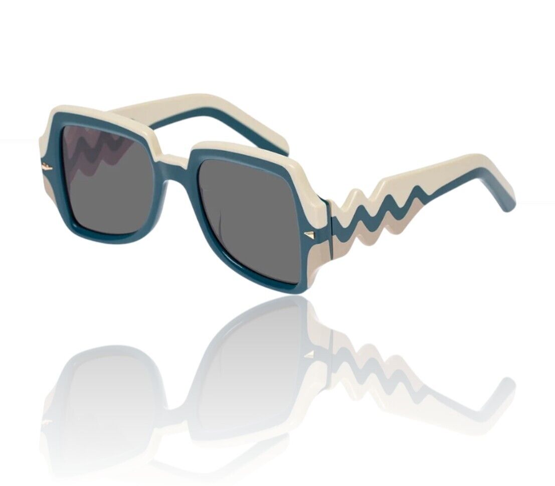 Karen Walker Wavy Ultra B Sunglasses | 70's inspired, Blue/White, Biodegradable