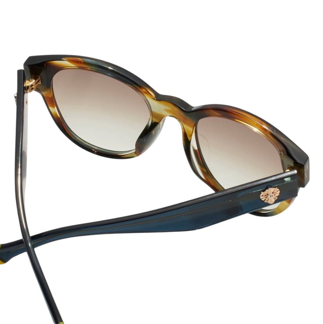 Camilla Sunday In the City Sunglasses | Brown/Blue Arms, Large, Round, Acetate