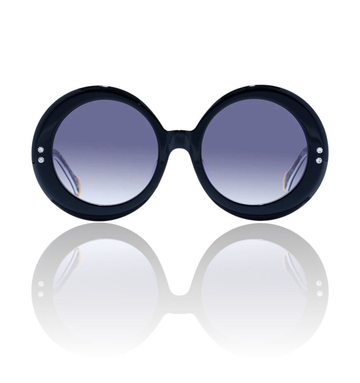 Camilla Editor In Chief Sunglasses | Black, Signature Print, Round, Oversized