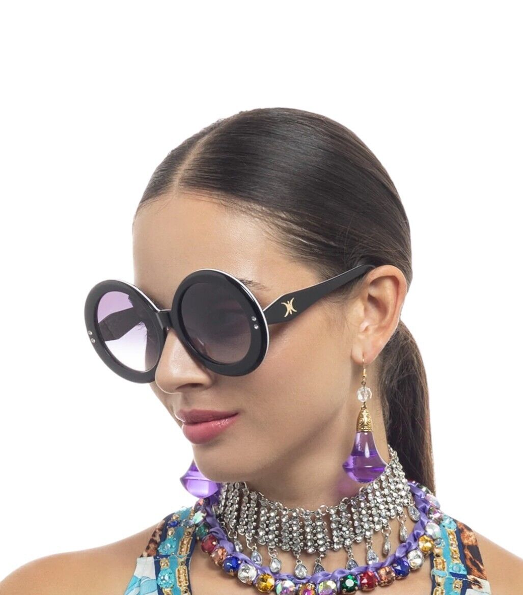 Camilla Editor In Chief Sunglasses | Black, Signature Print, Round, Oversized