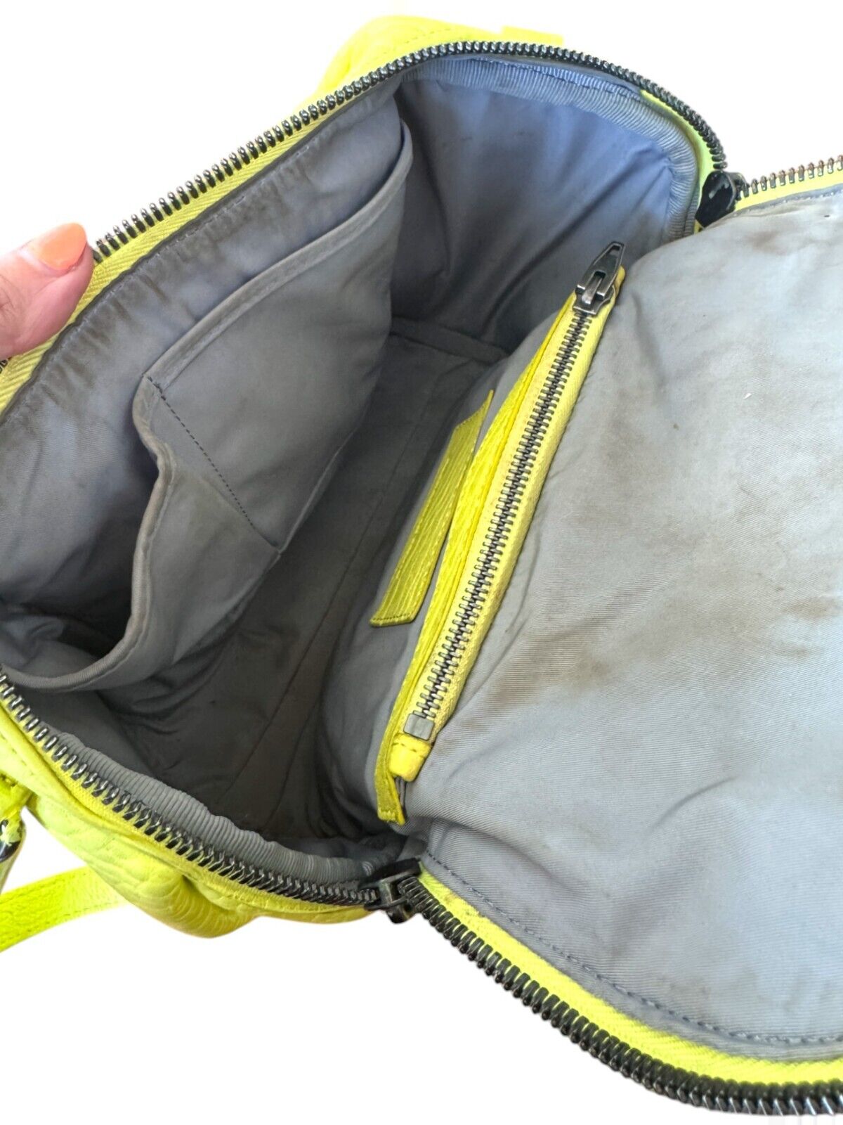 Alexander Wang Rocco Bag | Fluoro/neon Yellow/Silver, Leather, Silver, Crossbody
