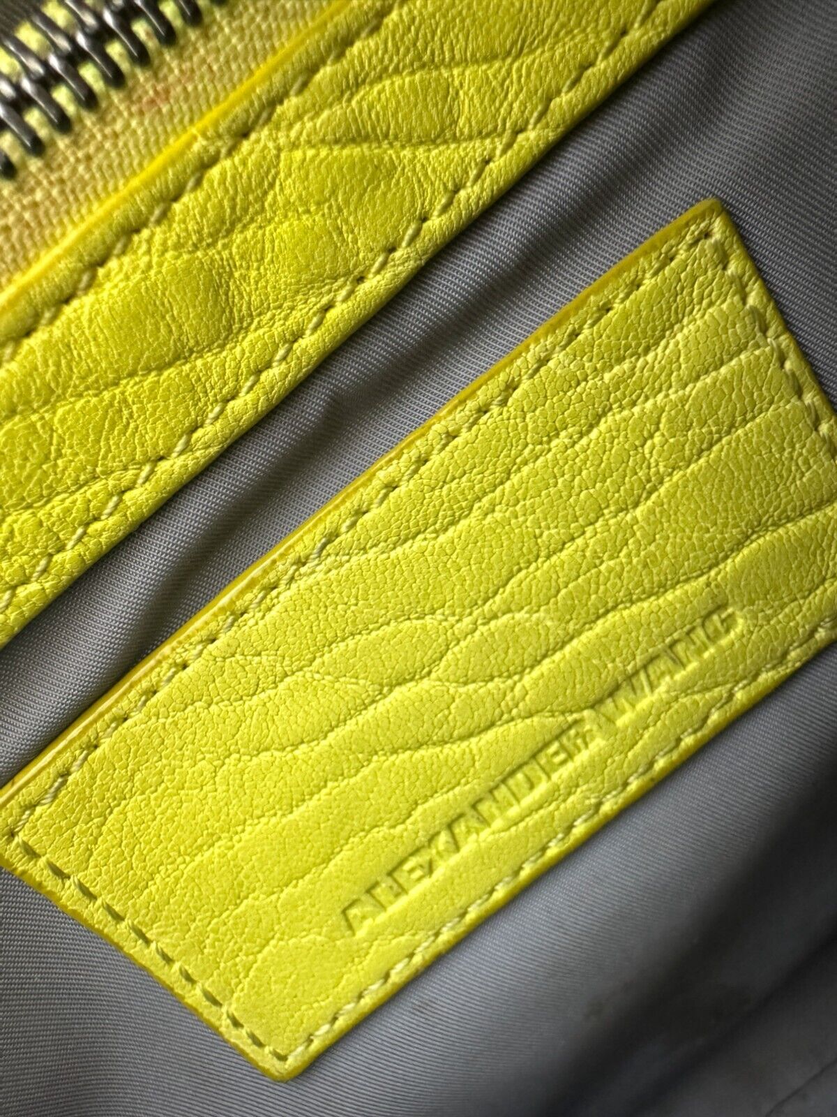 Alexander Wang Rocco Bag | Fluoro/neon Yellow/Silver, Leather, Silver, Crossbody