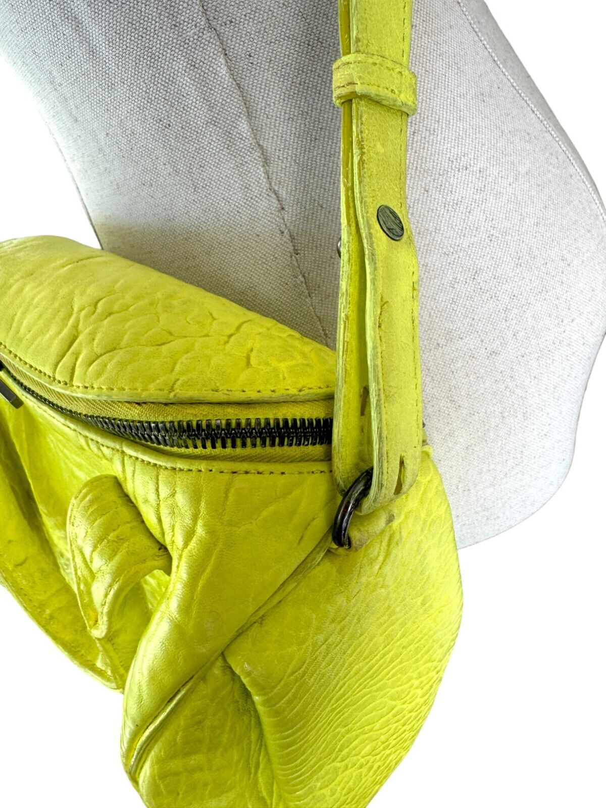 Alexander Wang Rocco Bag | Fluoro/neon Yellow/Silver, Leather, Silver, Crossbody